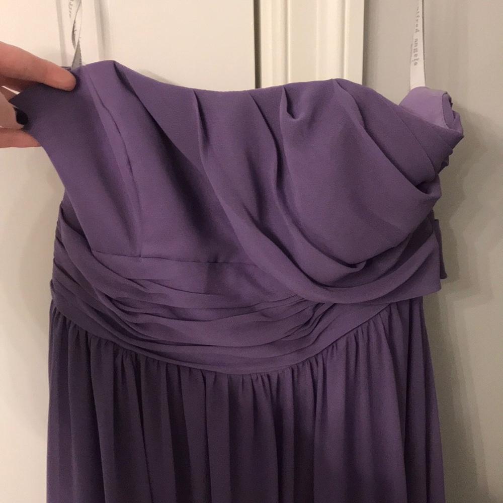 Purple women’s Alfred Angelo bridesmaid dress